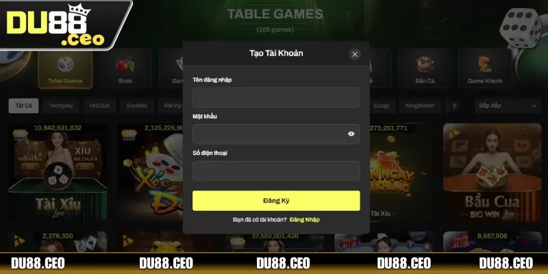 Đăng Ký DU88 - Phá Đảo Thế Giới Game Hay Trong 3 Bước Cung cấp thông tin