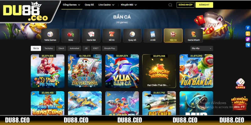 Bắn Cá Đổi Thưởng - Đừng Bỏ Lỡ Cơ Hội Nhận Thưởng Lớn Lợi ích khi trải nghiệm bắn cá đổi thưởng tại DU88