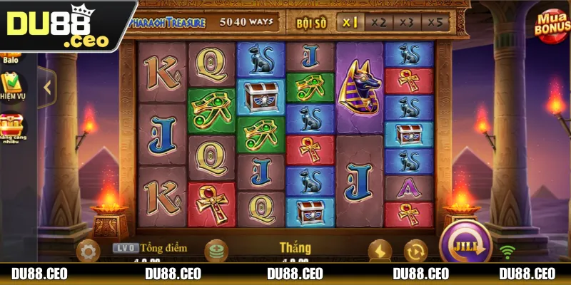 Nổ Hũ Đổi Thưởng - Săn Jackpot Cực Khủng Ngay Tại DU88 Pharaoh Treasure lấy cảm hứng từ nước Ai Cập cổ đại huyền bí